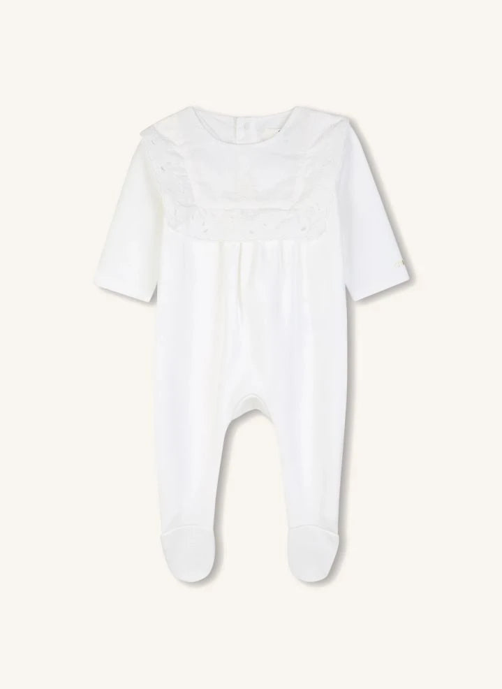 Chloé - Organik pamuklu pijama ve battaniye seti | Beyaz