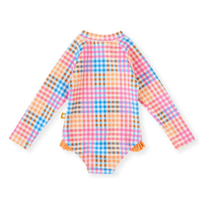 Goldie + Ace - Long Sleeve Print Swimsuit | Pink