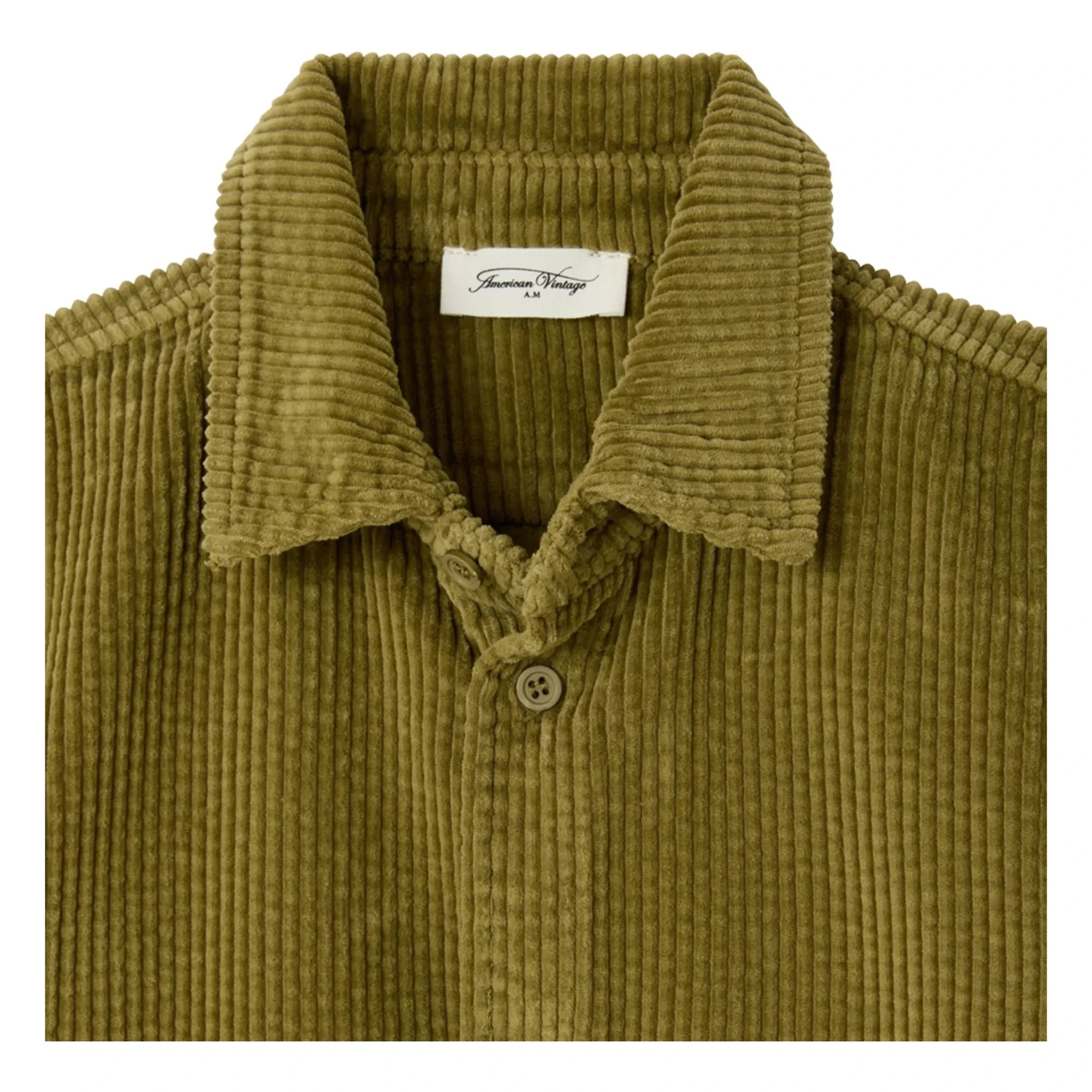 American Vintage - Padow Organic Cotton Velvet Shirt | Light Khaki