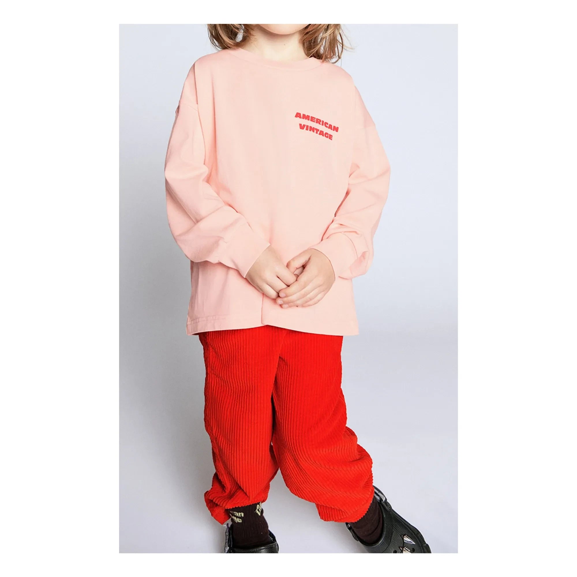 American Vintage - Fizvallay Long Sleeve T-Shirt The Kids Are All Right | Pale Pink