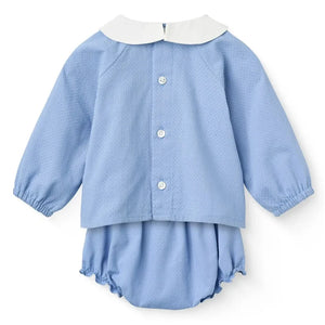 Copenhagen Colors - Pocketed Organic Cotton Blouse and Romper Set | Light Blue