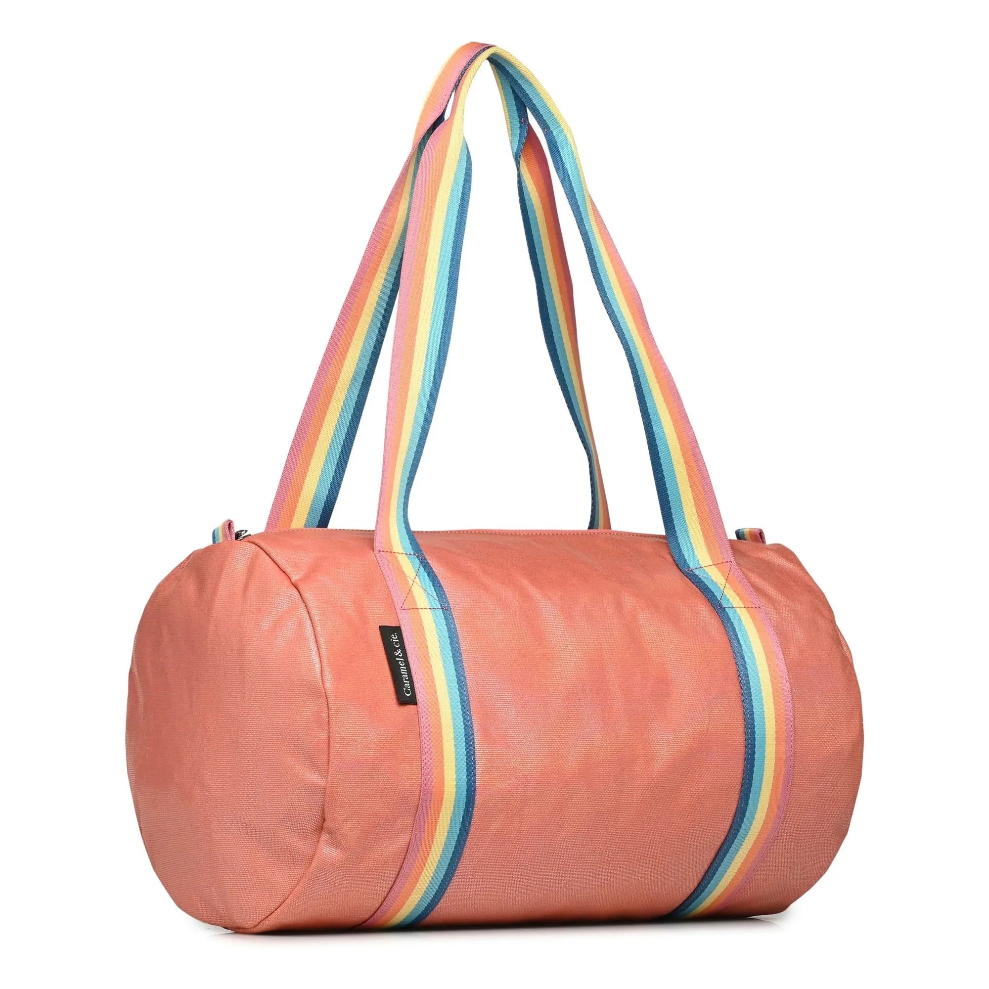 Caramel & Cie - Iridescent Weekend Bag | Coral