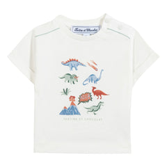 Tartine et Chocolat - Dinosaur Print T-Shirt | Ecru