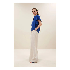 By Bar - Vina Shiny blouse | Royal blue