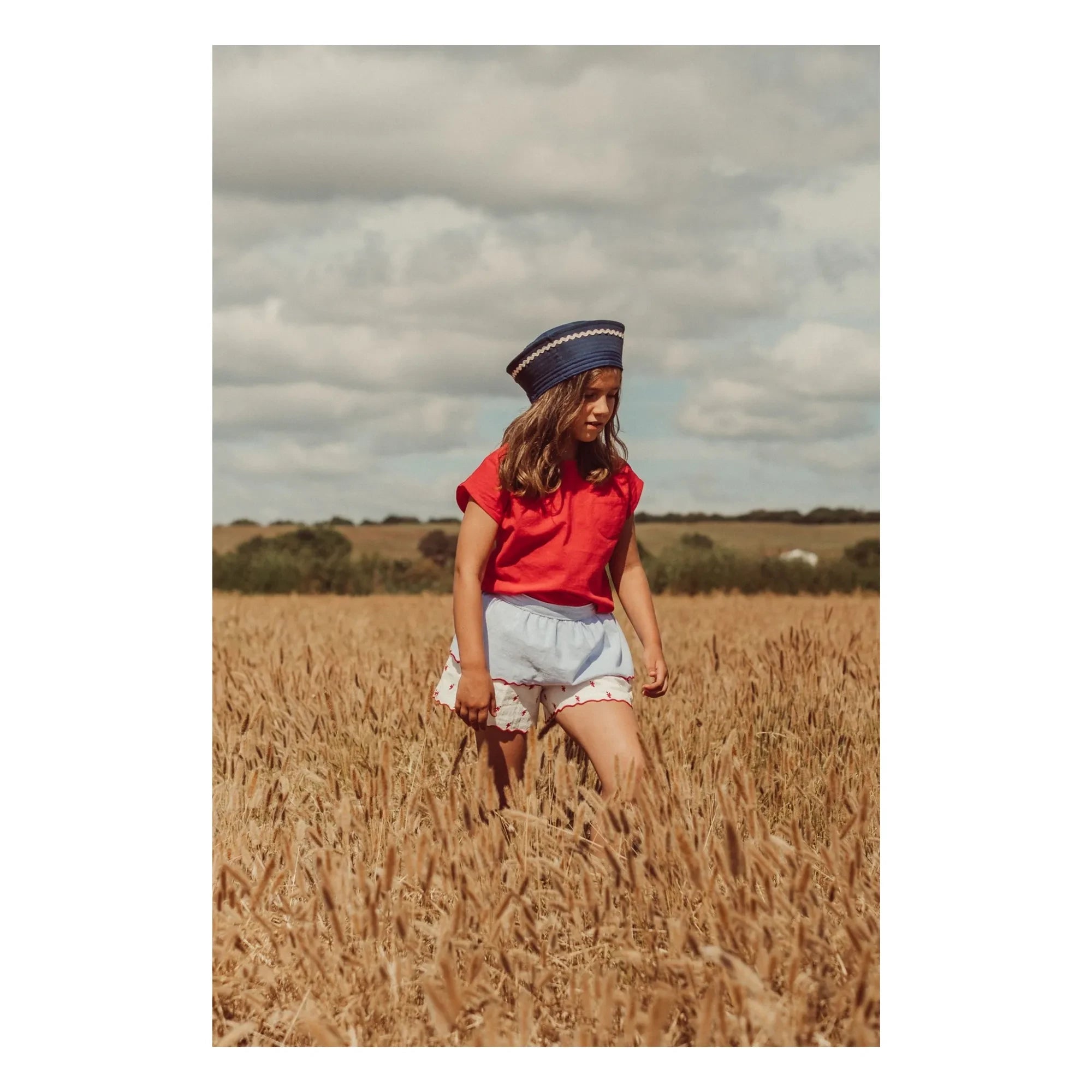 THE LiTTLE POETS - Deolinda Floral Embroidered Shorts | White