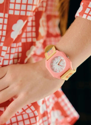 Mini Kyomo - Seventies Flowers Watch - Mini Kyomo x Taxi Brousse | Beige