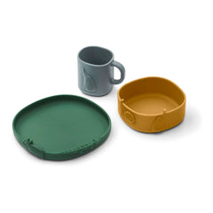 Liewood - Kine Silicone Tableware - 3-Piece Set | Gold Caramel Mix