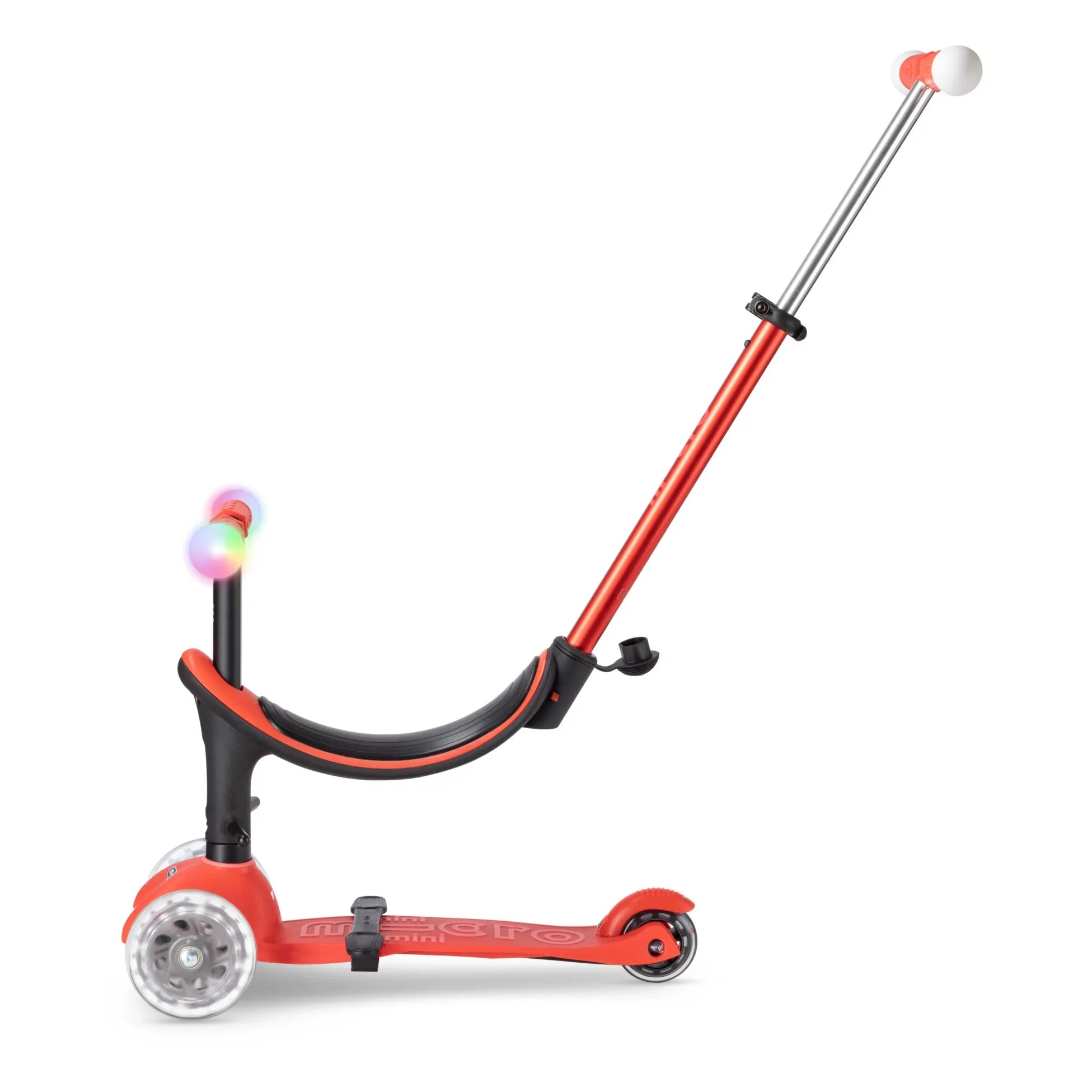 Micro - Mini 3'ü 1 Arada LED Scooter | Kırmızı