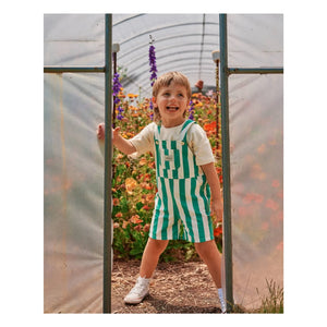 Goldie + Ace - Striped Short Salopet | Green