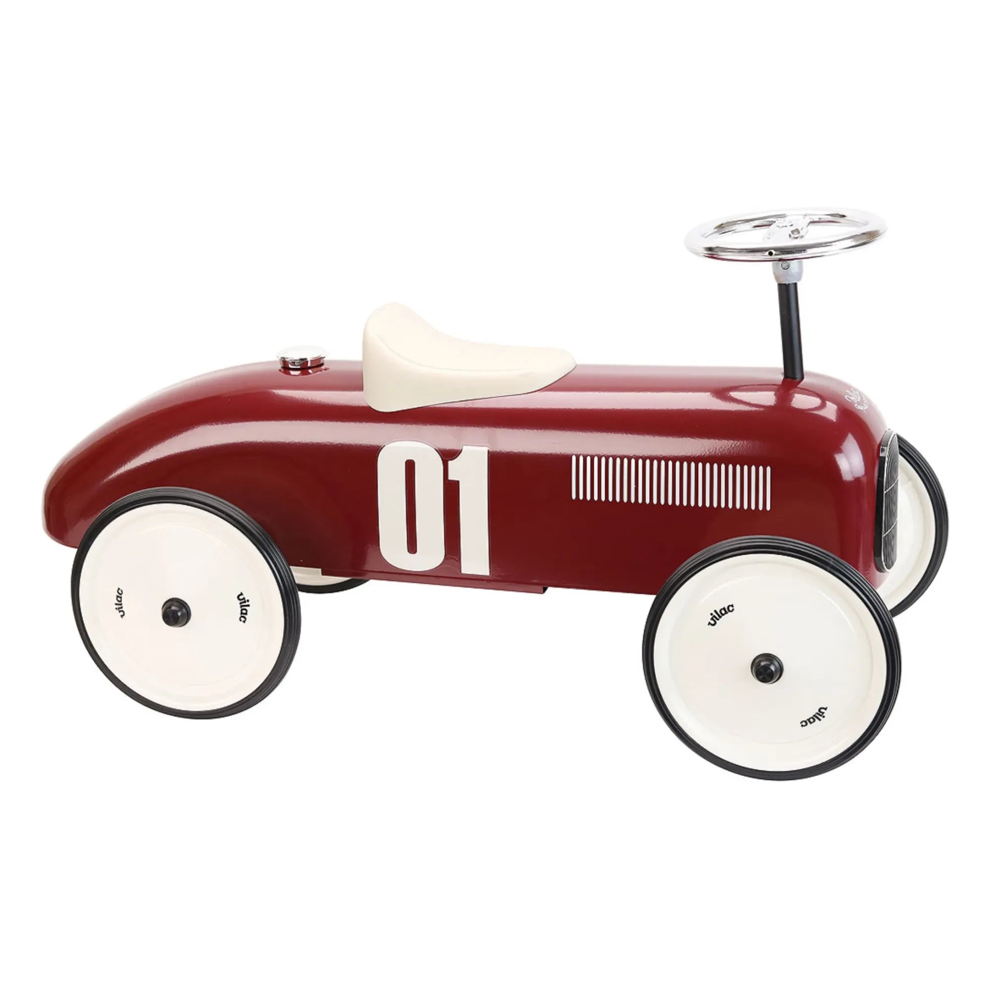 Vilac - Metal Car Toy with Attachments | Burgundy