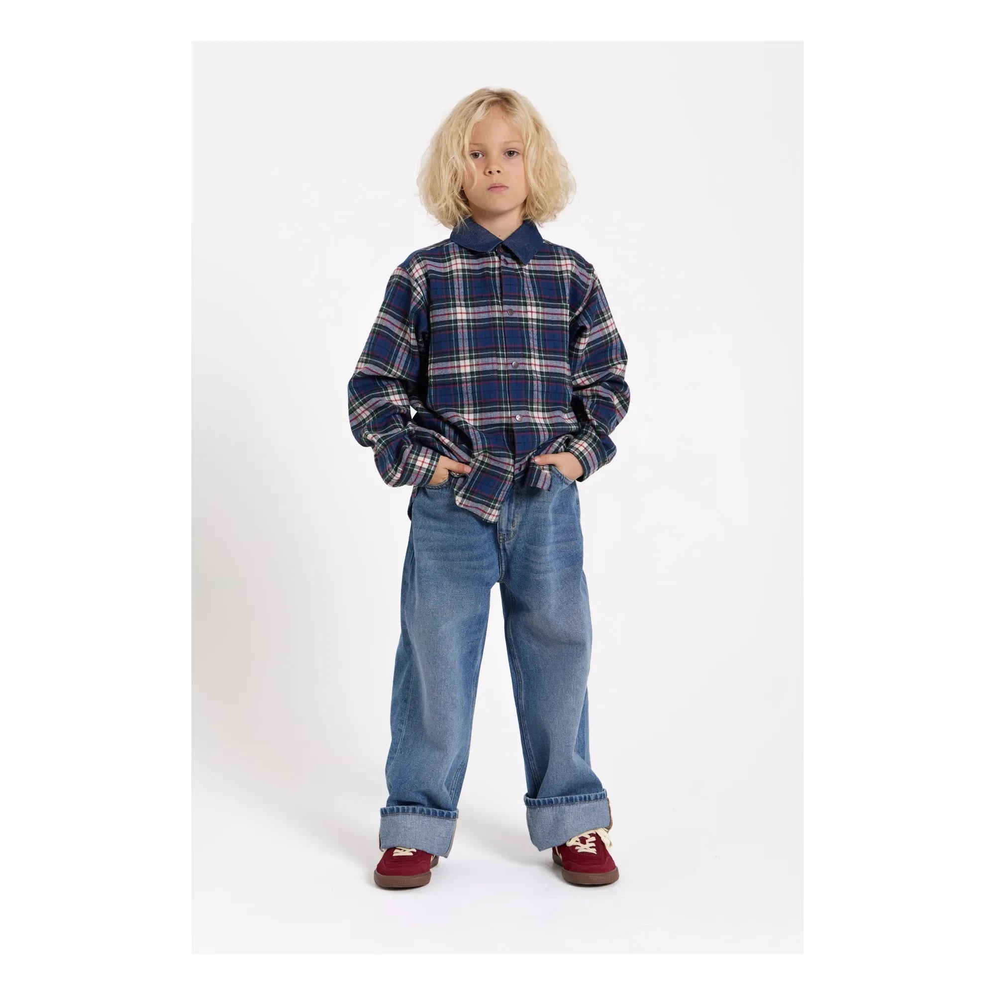 Finger in the Nose - Enara Checkered Shirt | Blue