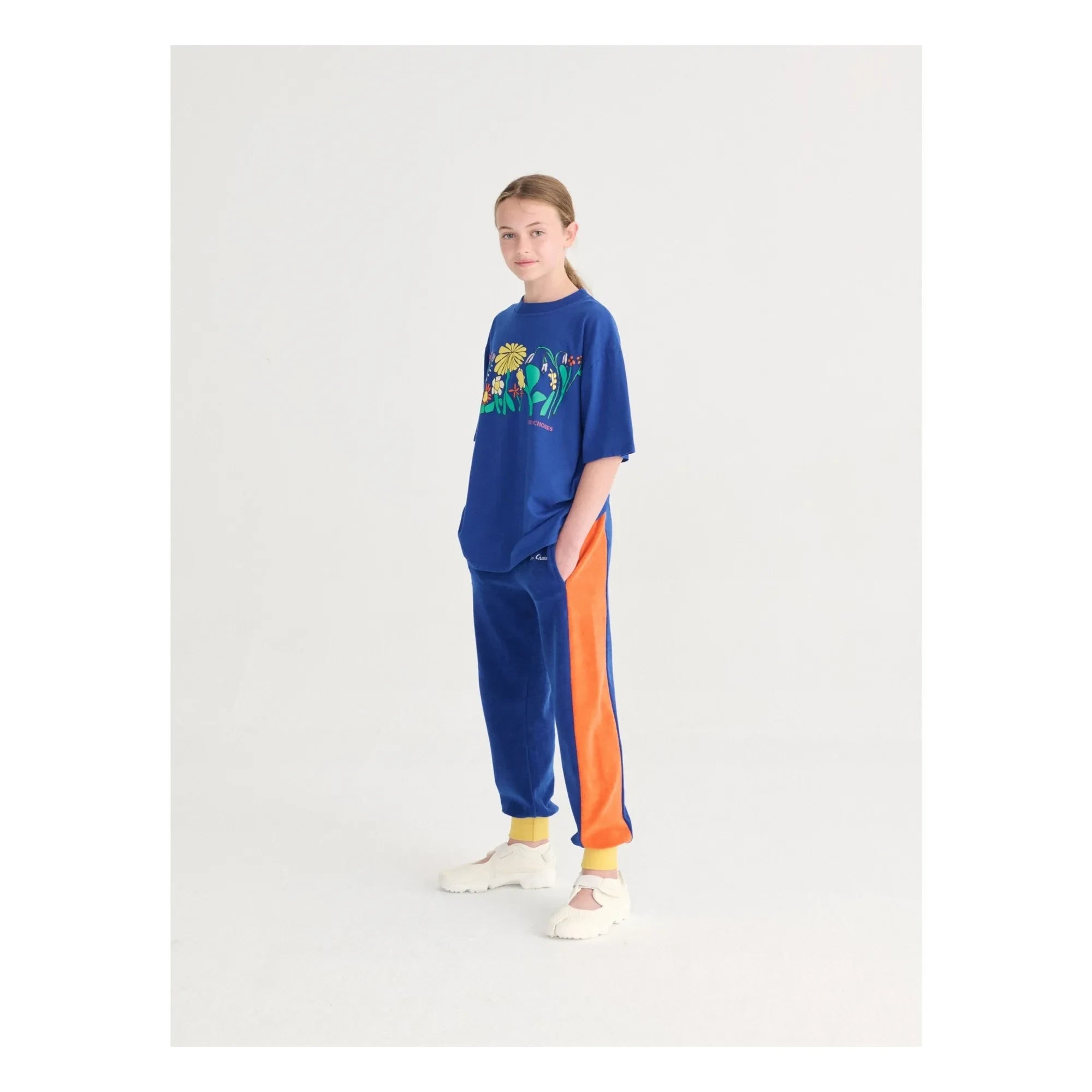 Bobo Choses - Color Block Organic Cotton Sweatpants | Royal Blue