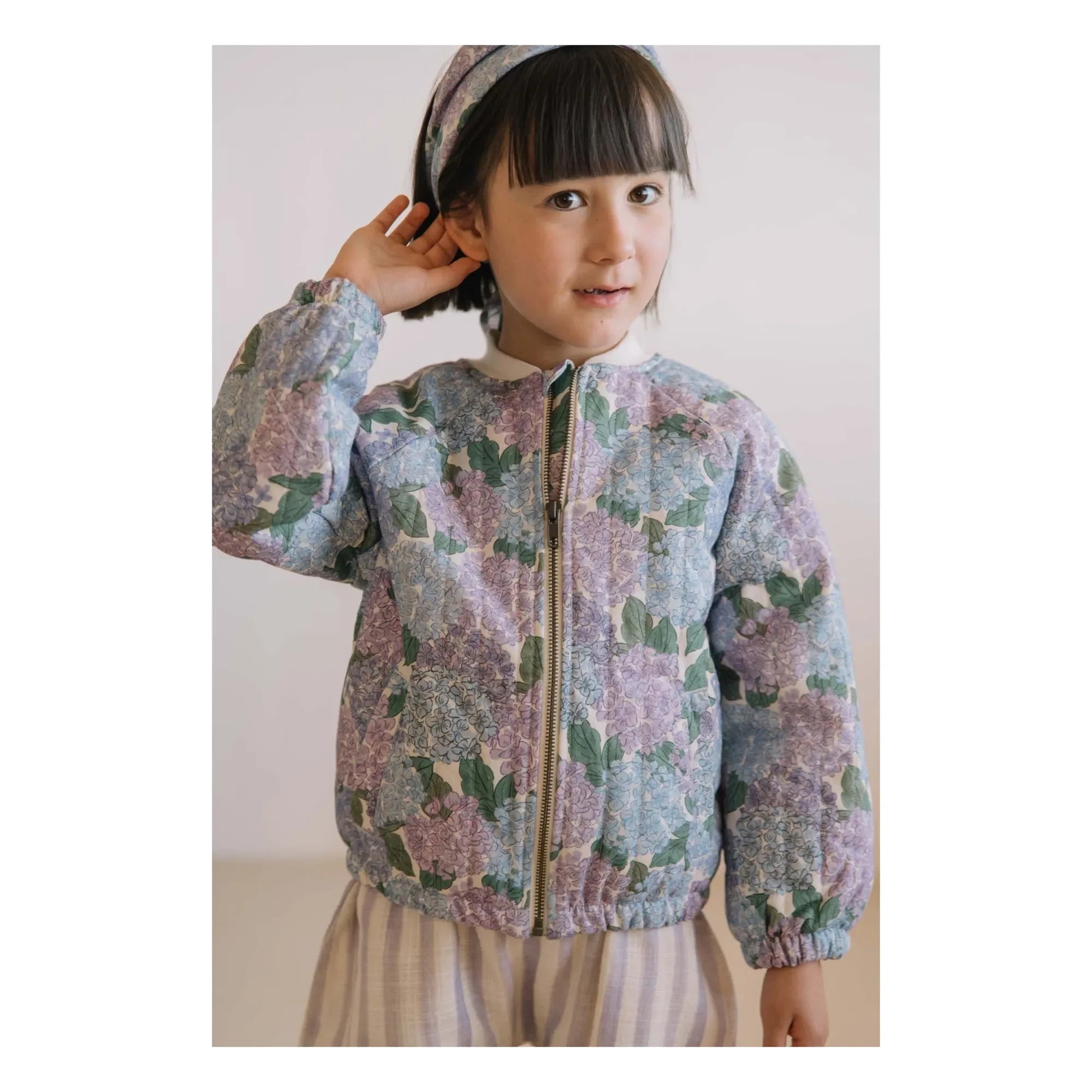 Studio Bohème - Léon Flowers Organic Cotton Bomber Jacket | Purple