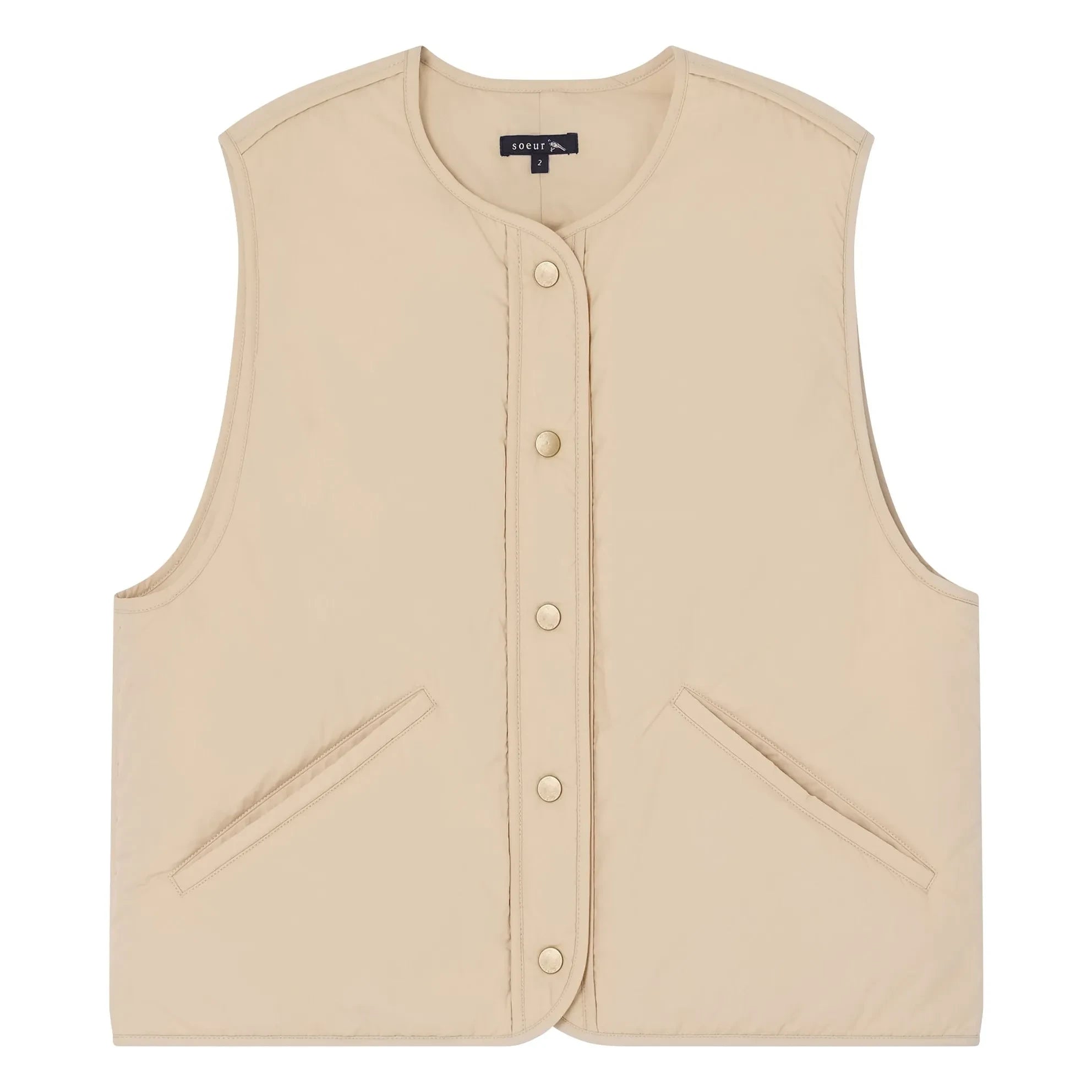 Soeur - Desmond Sleeveless Jacket | Beige