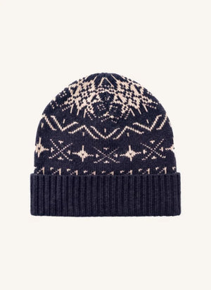 Hundred Pieces - Timber Jacquard Merino Wool Beanie | Navy