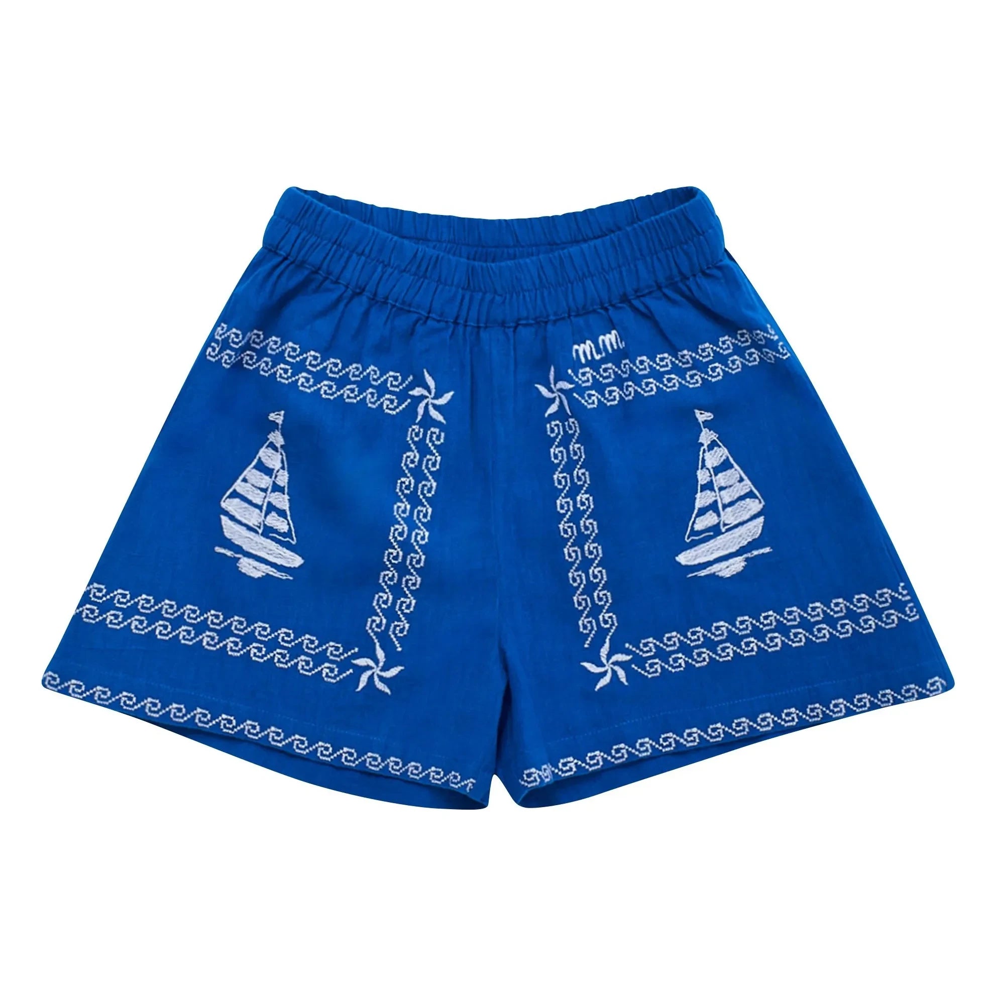 Maison Mangostan - Embroidered Shorts | Blue