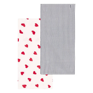 Petit Bateau - Batch 2 Heart Pattern Changing Pad Cover | White
