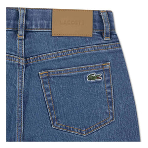 Lacoste - Straight Leg Logo Embroidered Jeans | Light Blue
