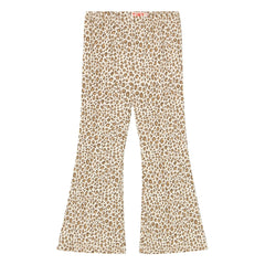 Tinycottons - Organik Pamuk Leopar Rib Flare Pantolon | Bej