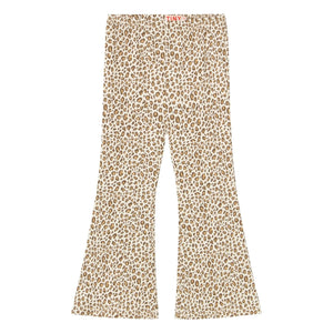 Tinycottons - Organik Pamuk Leopar Rib Flare Pantolon | Bej