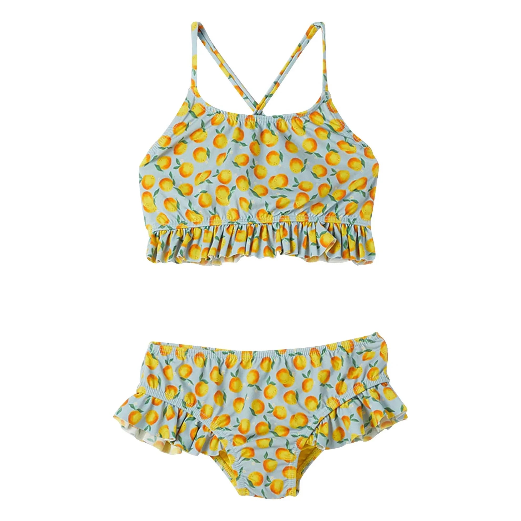 Fabula - 2-Piece Orange Swimsuit | Light Blue
