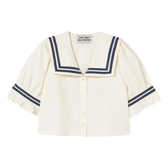 The Tiny Big Sister - Linen and Cotton Ruffled Blouse | Off White