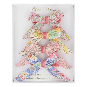 Meri Meri - Floral Bow Hair Clips - Set of 4