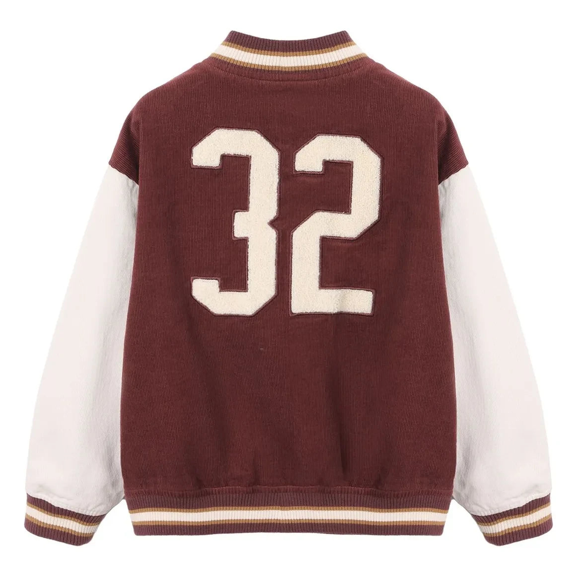 Rylee + Cru - Velvet Varsity Bomber Jacket | Burgundy