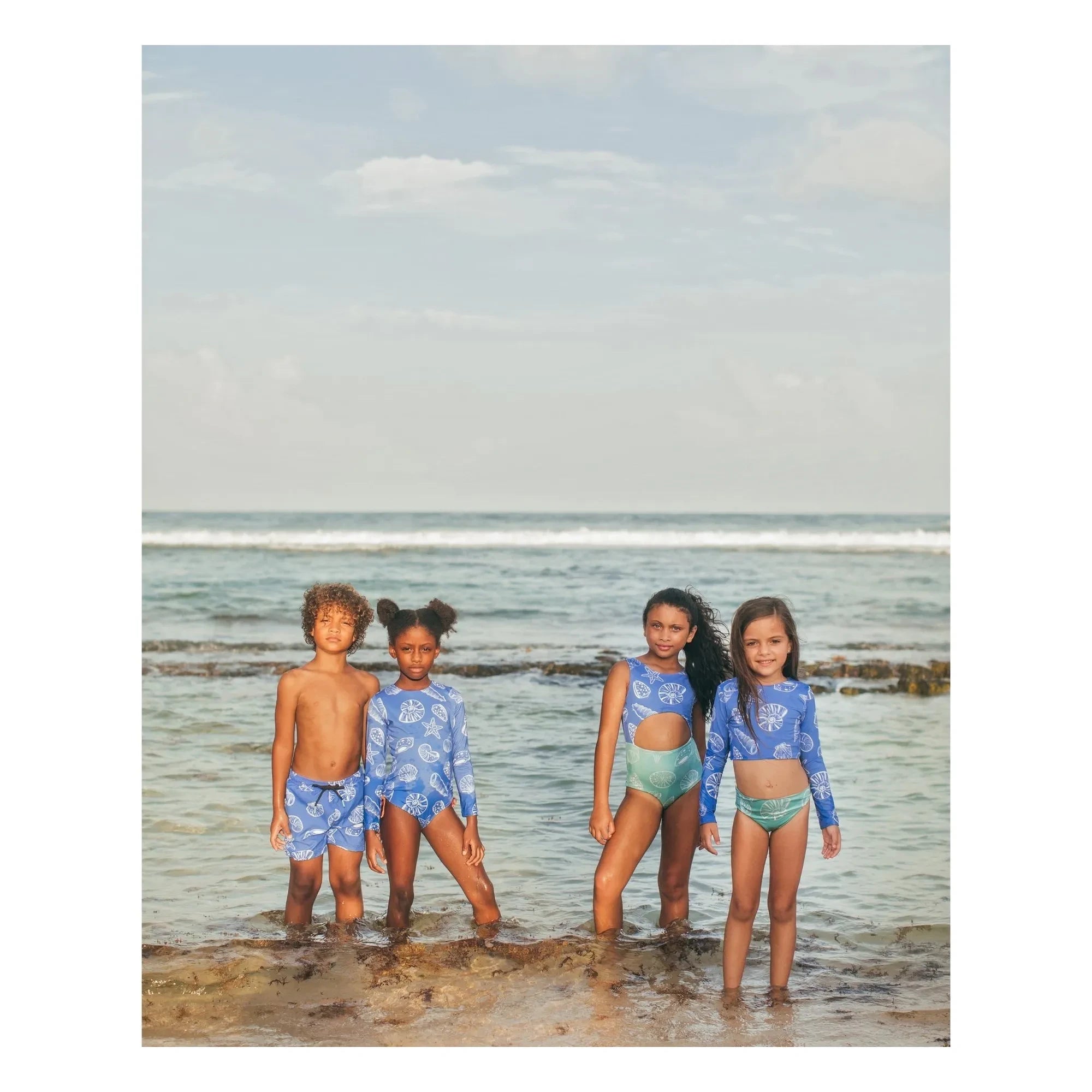 Pepita & Me - Coquillages Swim Shorts | Blue