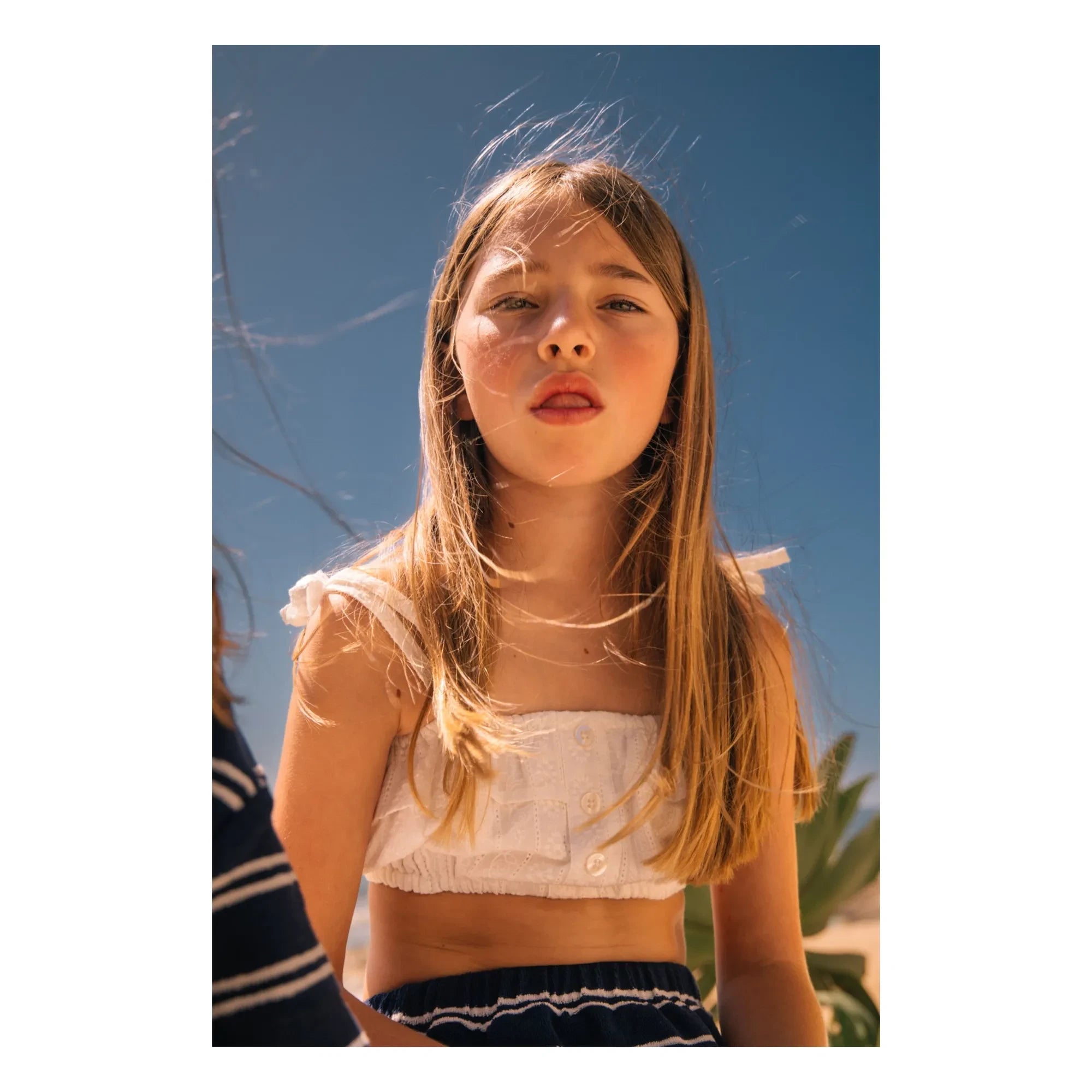 We Are Kids - Mandy Organic Cotton Embroidered Crop Top | White