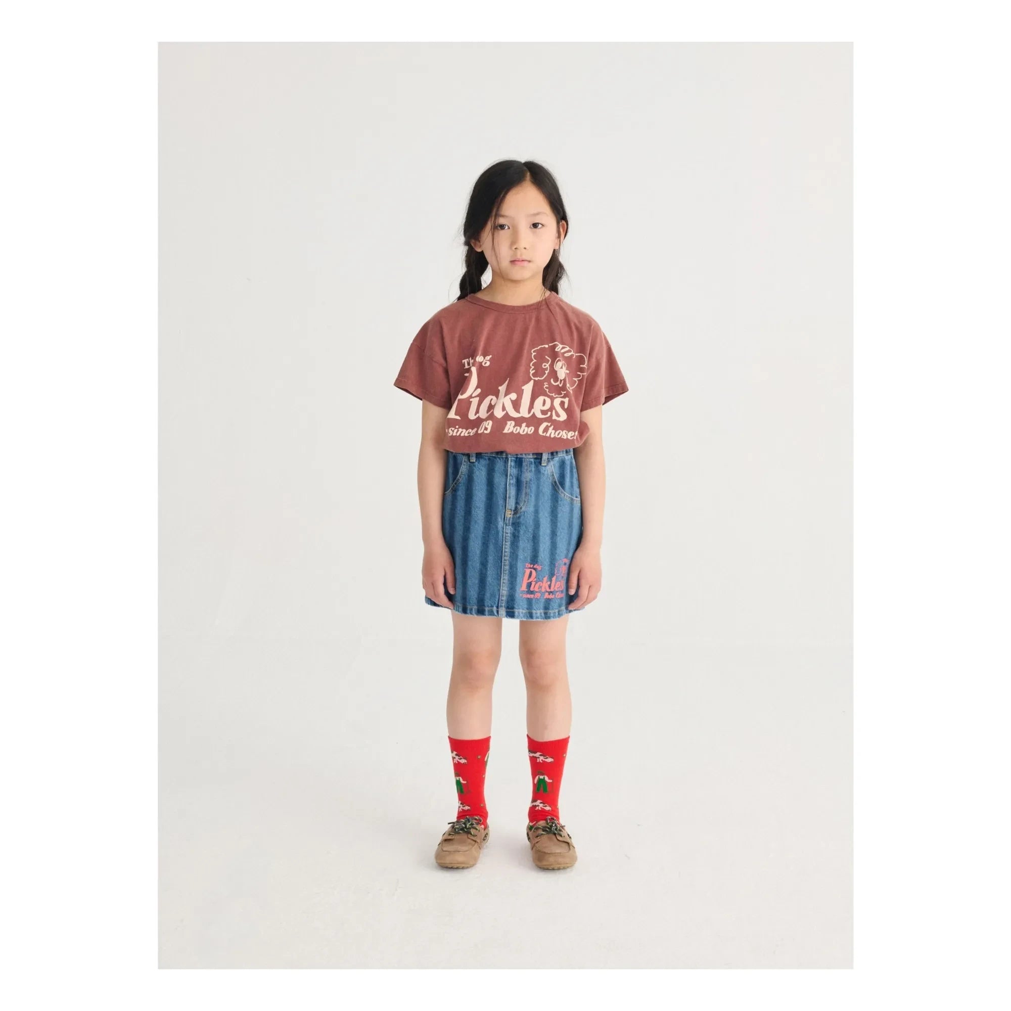 Bobo Choses - The Dog Pickles Organic Cotton T-Shirt | Brown