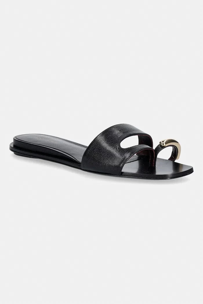 Tory Burch Deri Düz Taban Kadın Terlik Pierced Slide