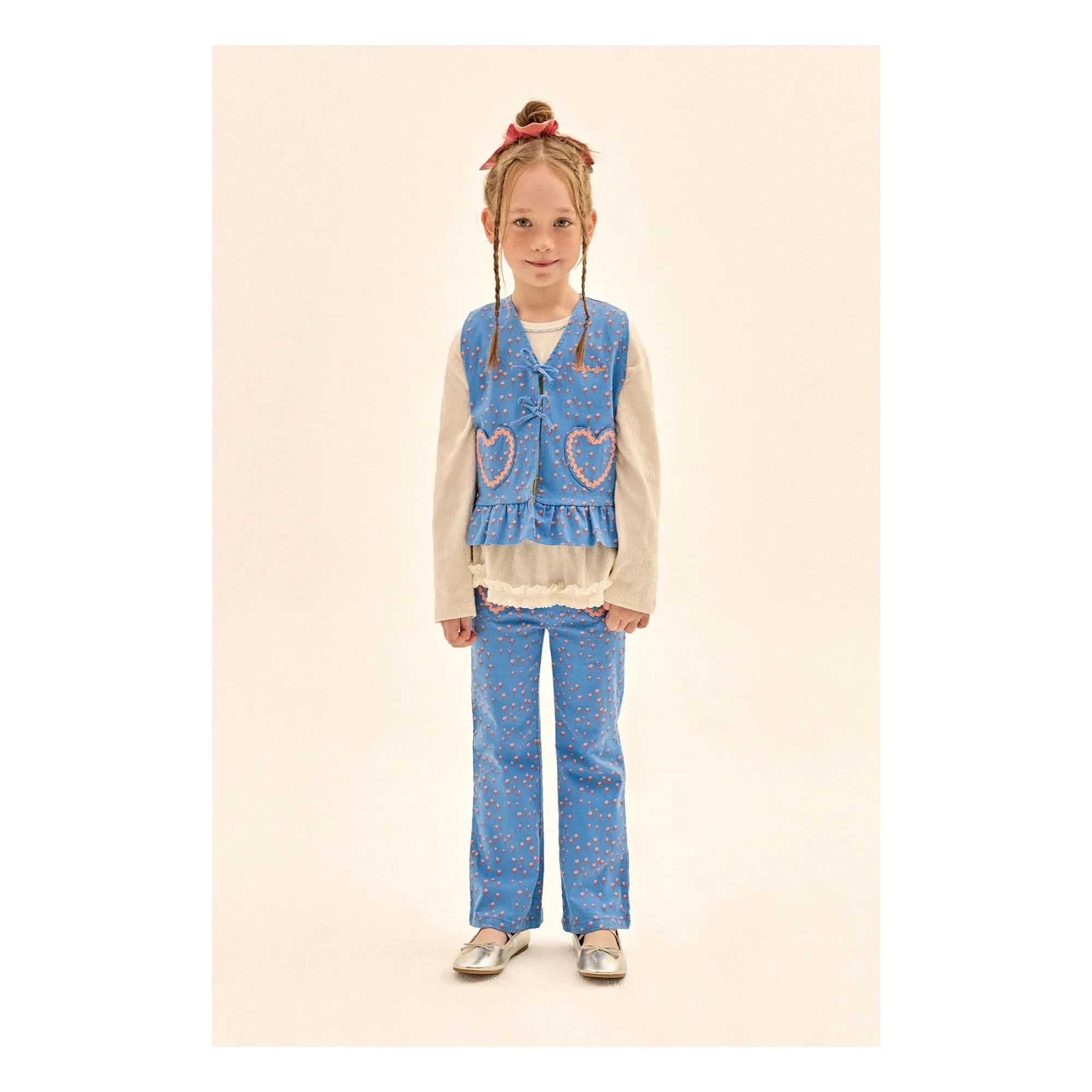 Jelly Mallow - Flare Hearts Pants | Blue