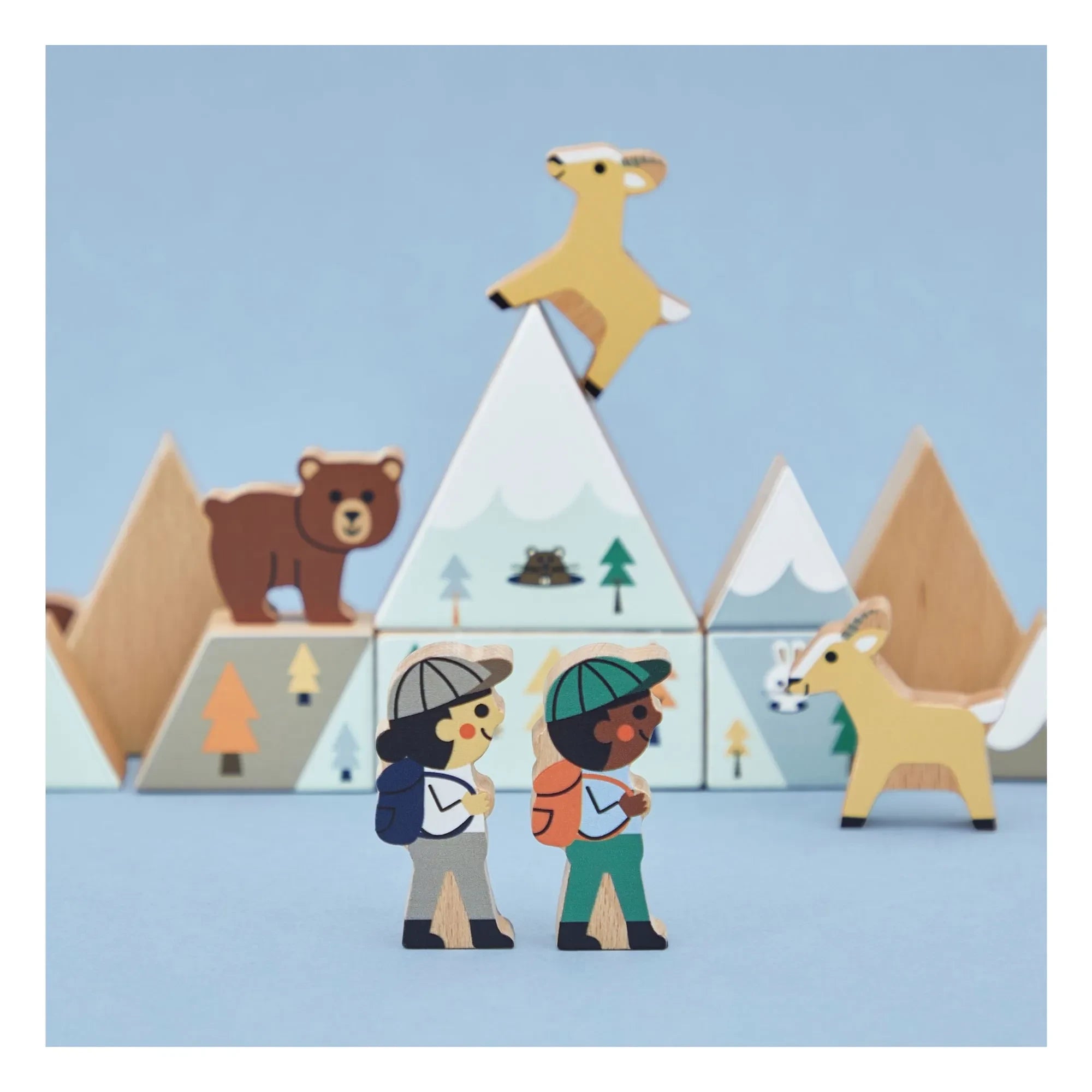 Janod - White Valley Wooden Block Set - Cross Roads