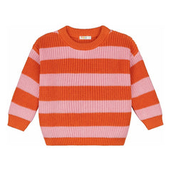 Yuki - Striped Organic Cotton Sweater | Orange