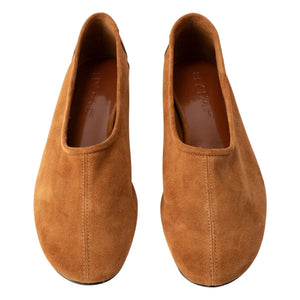 BY FAR - Prudence Suede Ballerina | Camel