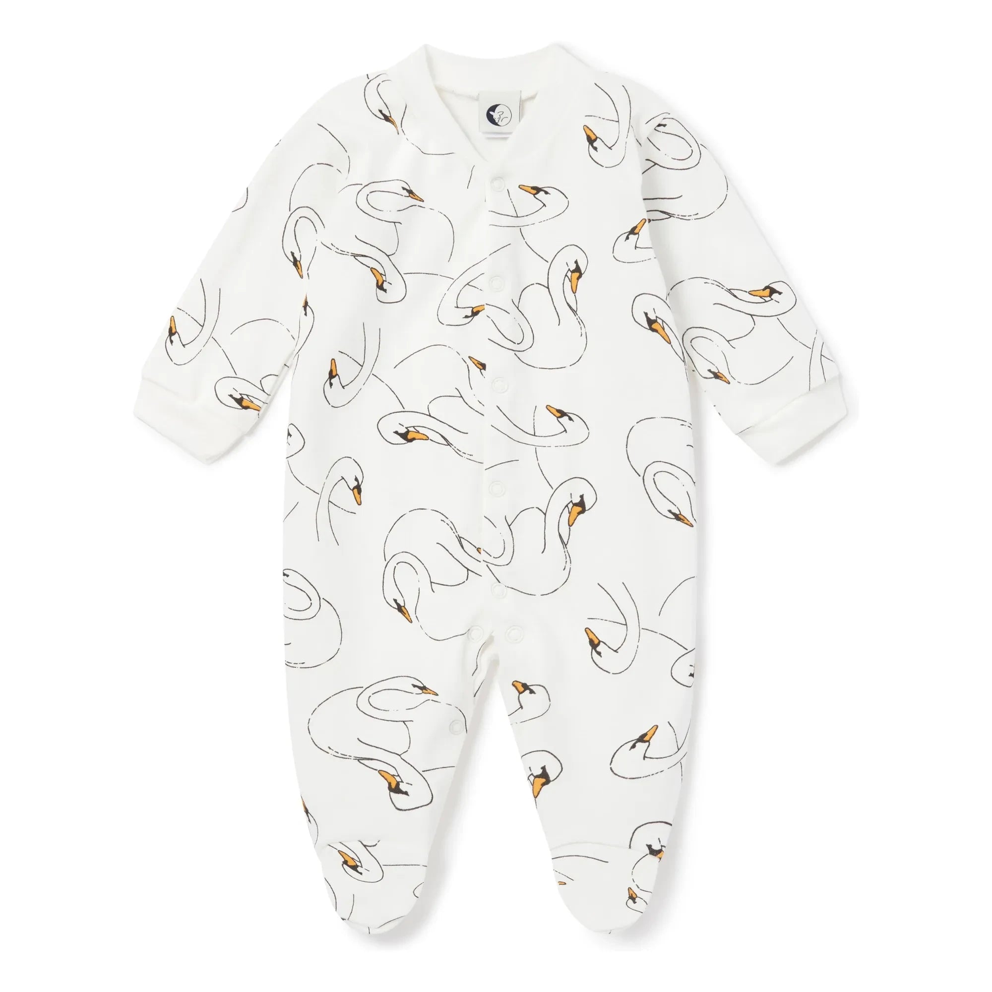 Sleepy Doe - Swan-Footed Organic Cotton Pajamas | White
