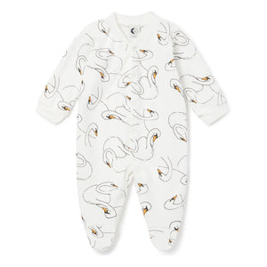 Sleepy Doe - Swan-Footed Organic Cotton Pajamas | White