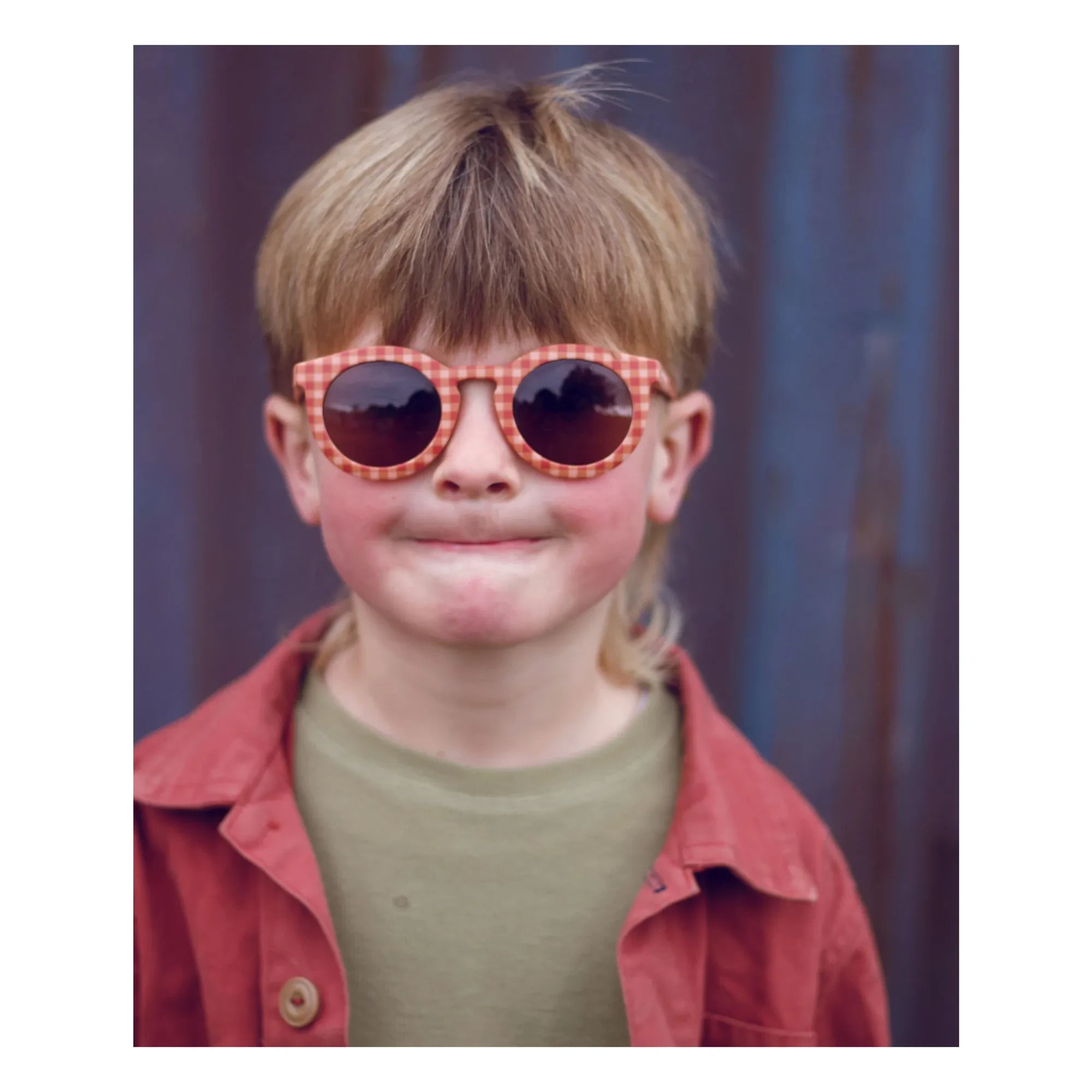 Grech & Co - Classic Vichy Polarized Natural Fiber Sunglasses | Light Red