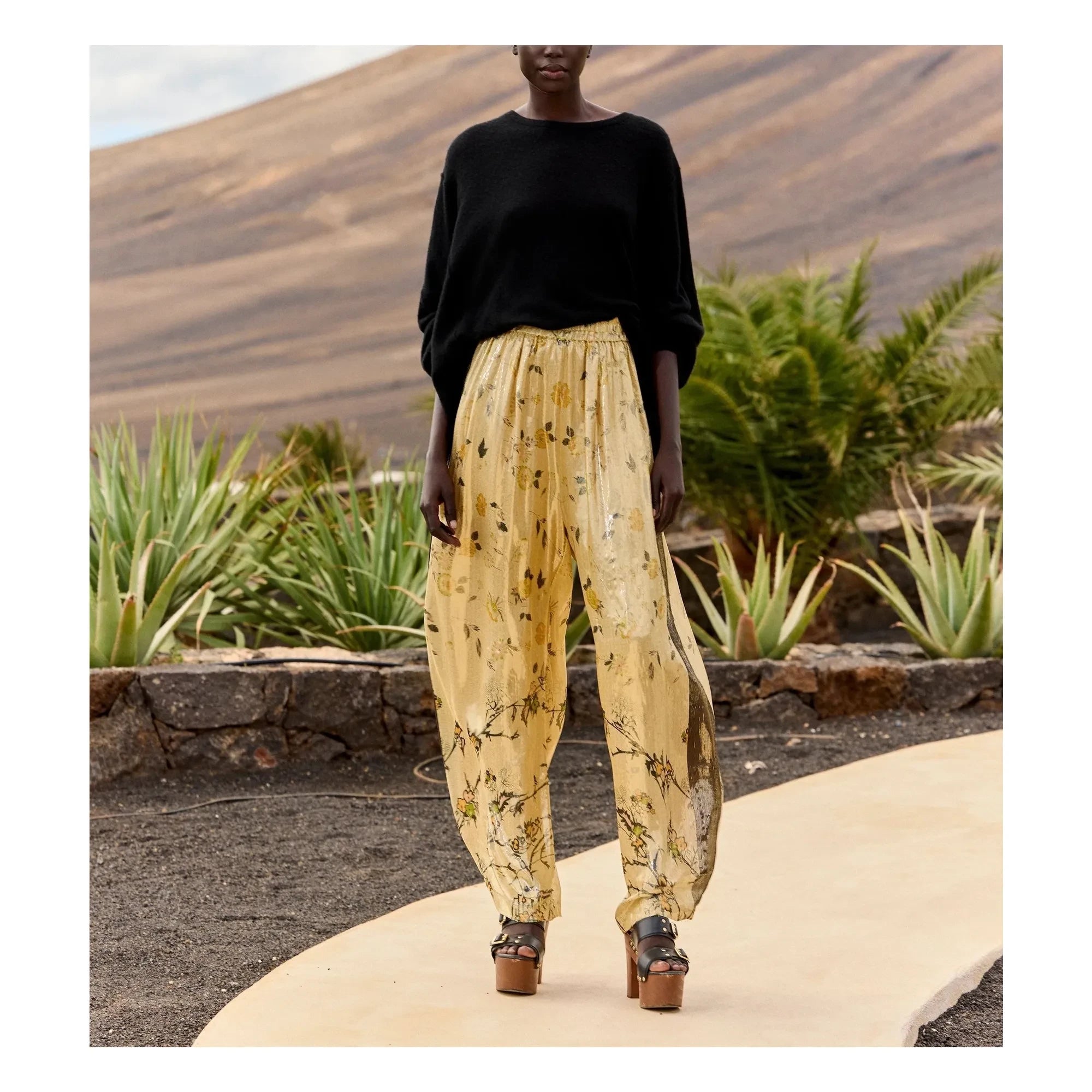 Mes Demoiselles - Juliette Silk Metallic Pants | Gold