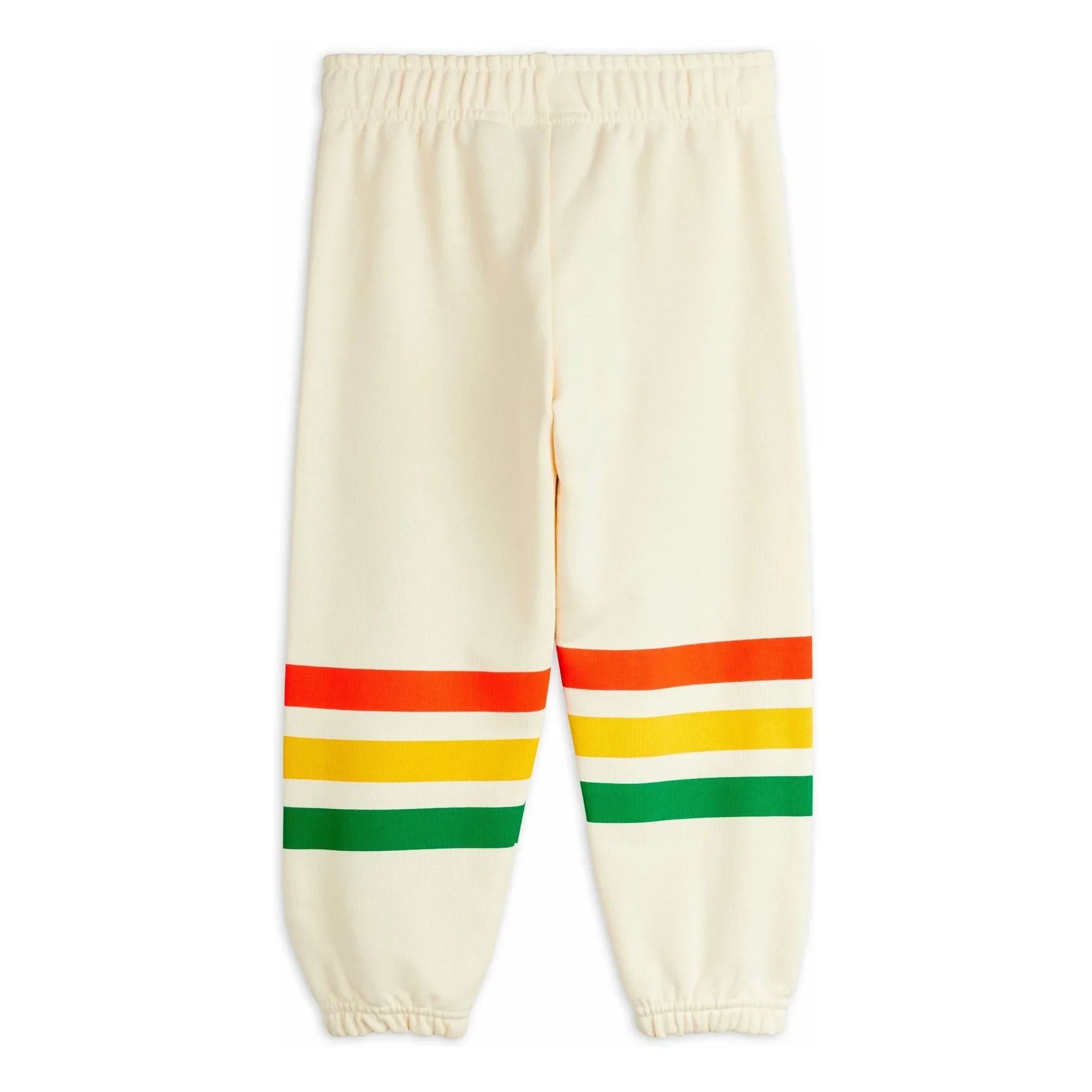 Mini Rodini - Organic Cotton Striped Bear Joggers | Ecru