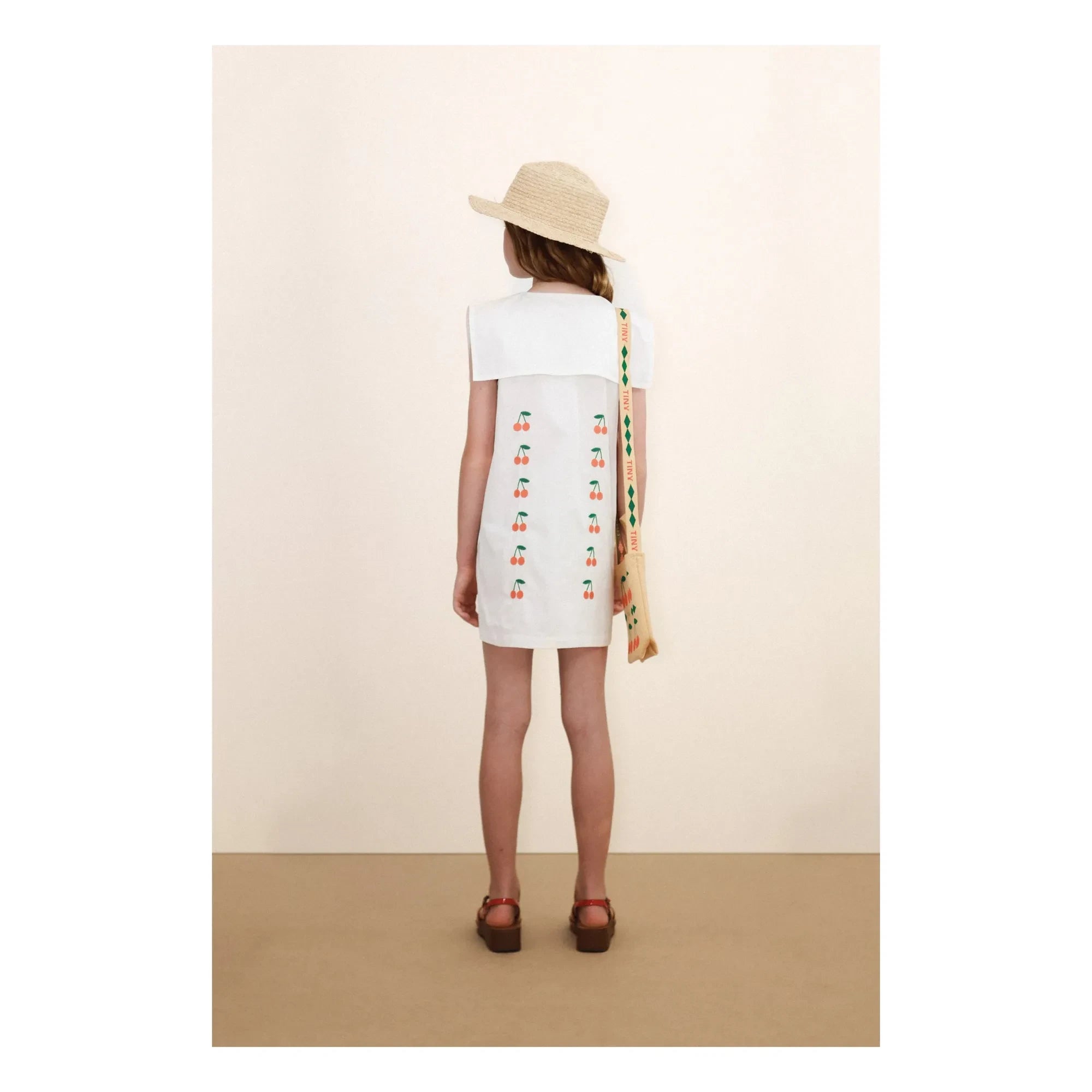 Tinycottons - Cherry Collar Dress | White