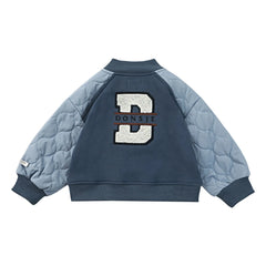 Donsje - Noal Mixed Material Bomber Jacket | Dark Blue