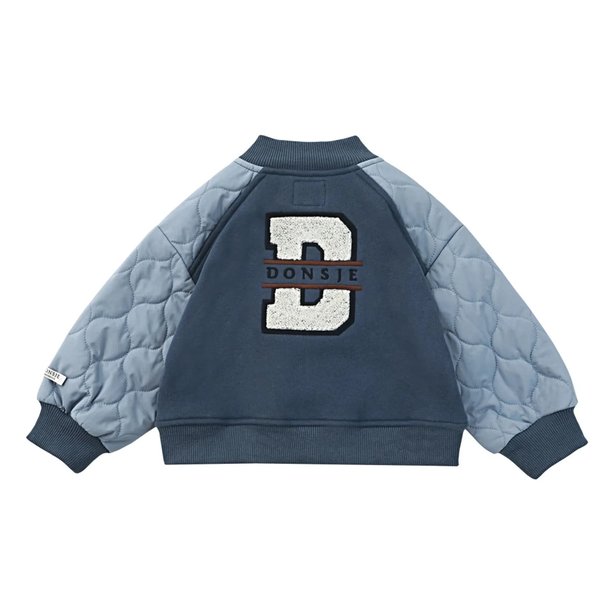 Donsje - Noal Mixed Material Bomber Jacket | Dark Blue