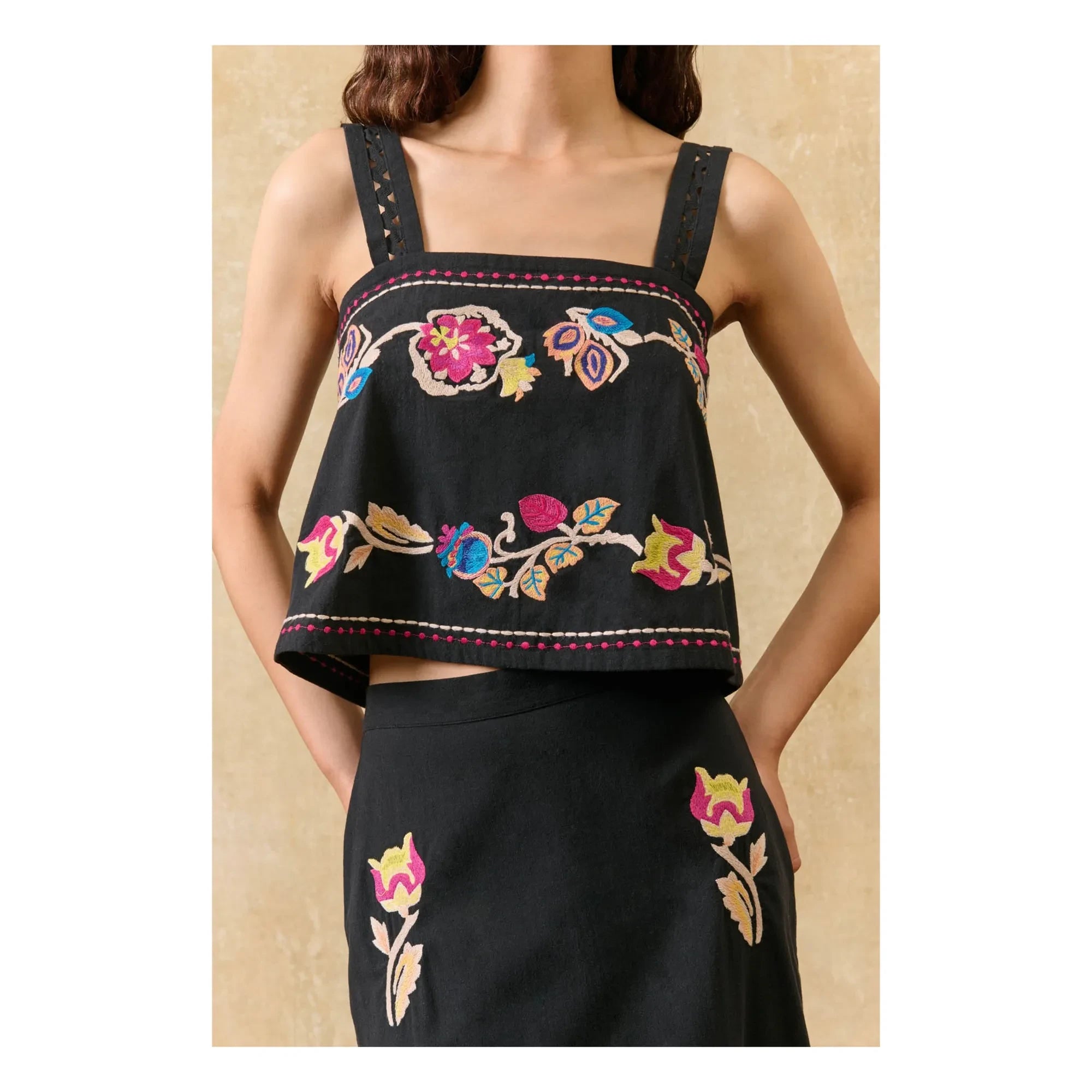 Louise Misha - Phaedra Organik Pamuk Top | Siyah