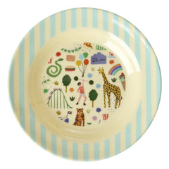 Rice - Fun Fair melamine soup plate | Blue