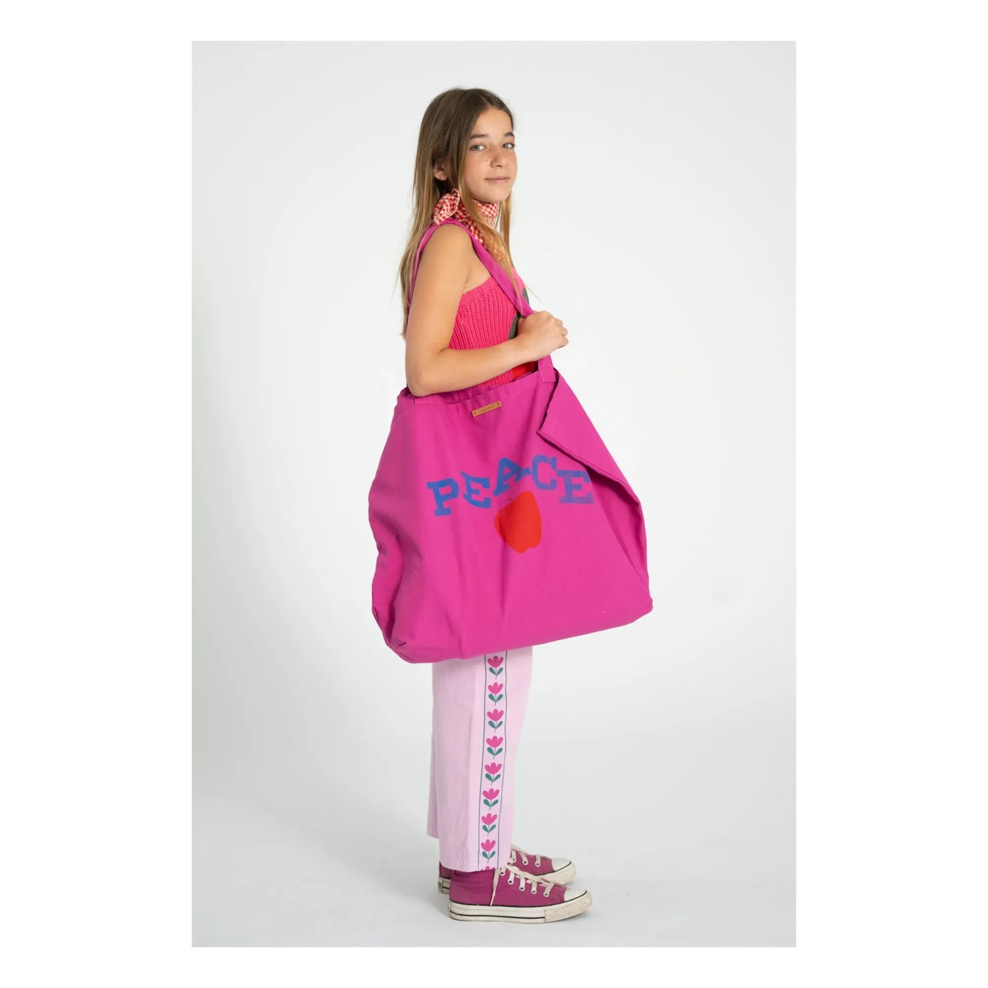 Piupiuchick - Flare Floral Twill Pants | Pink