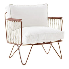 Honoré - Croisette Armchair - Brown Epoxy and White Cotton | Brown