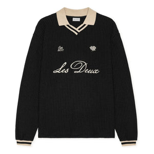 Les Deux - Polo Waffle Football | Black