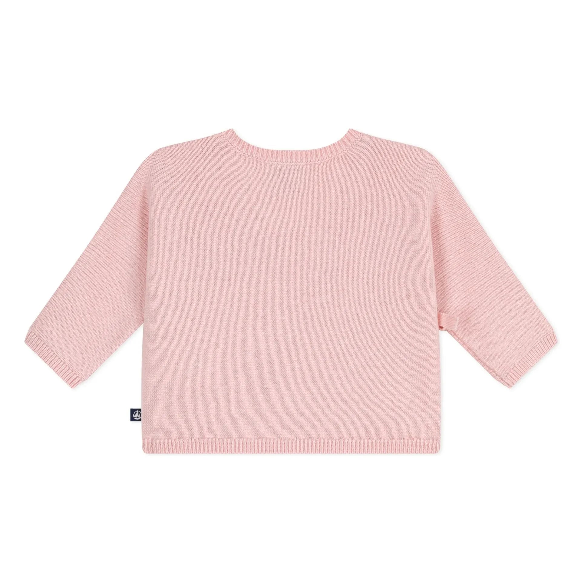 Petit Bateau - Pointelle Wool Cardigan | Pink